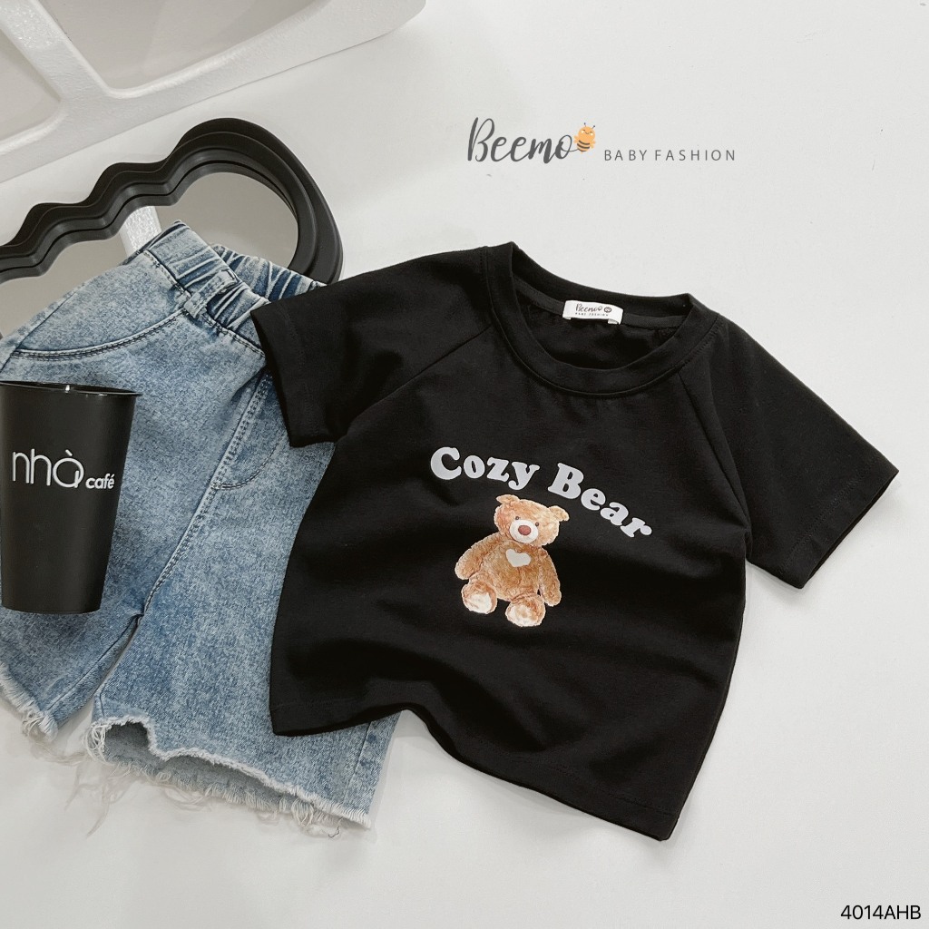 Áo phông unisex in hoạ tiết cho bé, áo thun cổ tròn unisex bé trai bé gái cotton mềm mát