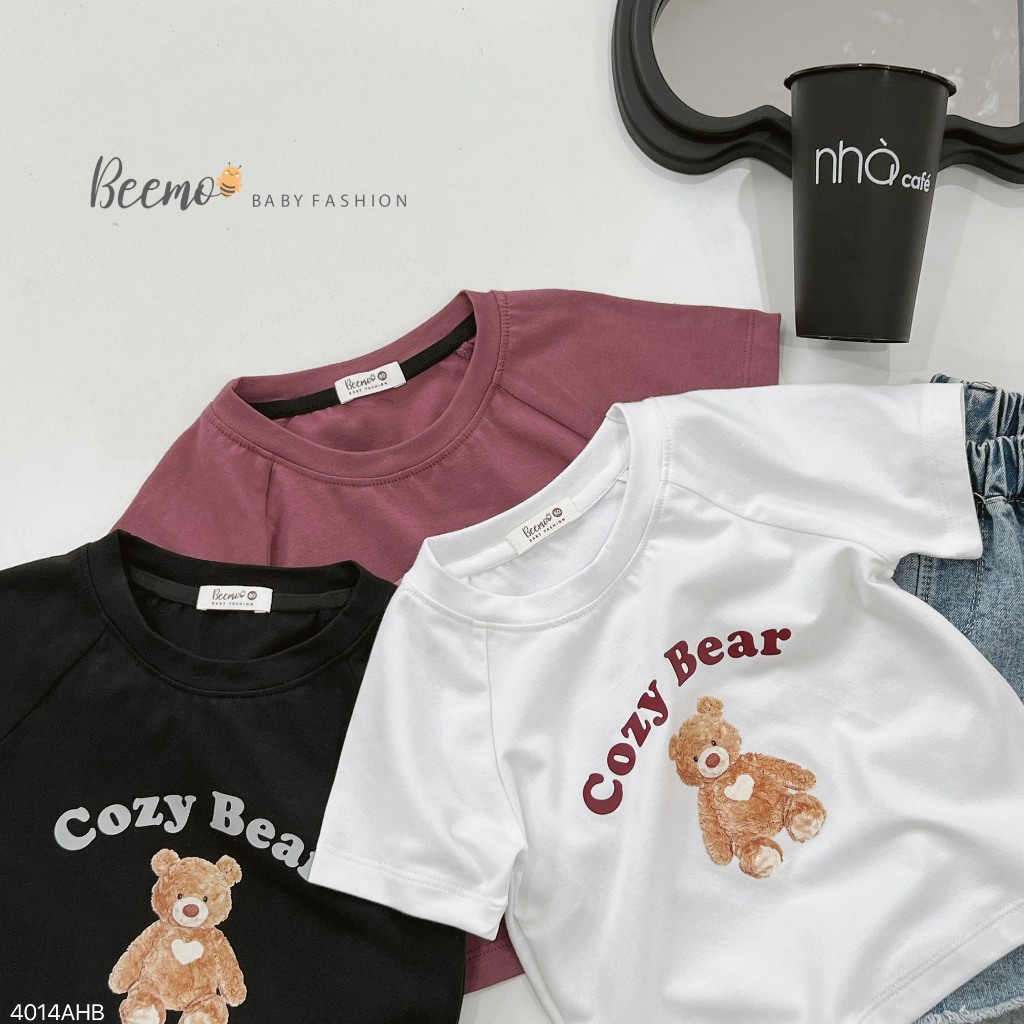 Áo phông unisex in hoạ tiết cho bé, áo thun cổ tròn unisex bé trai bé gái cotton mềm mát