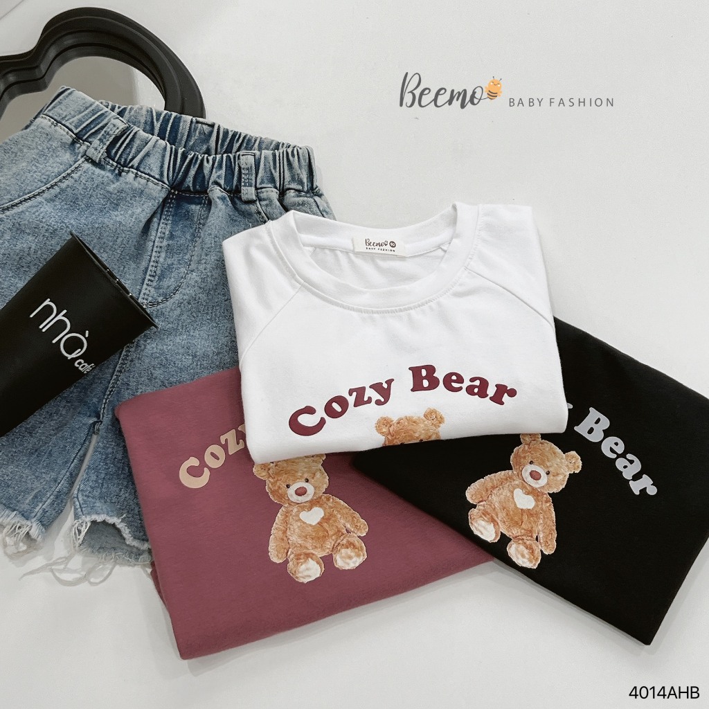 Áo phông unisex in hoạ tiết cho bé, áo thun cổ tròn unisex bé trai bé gái cotton mềm mát