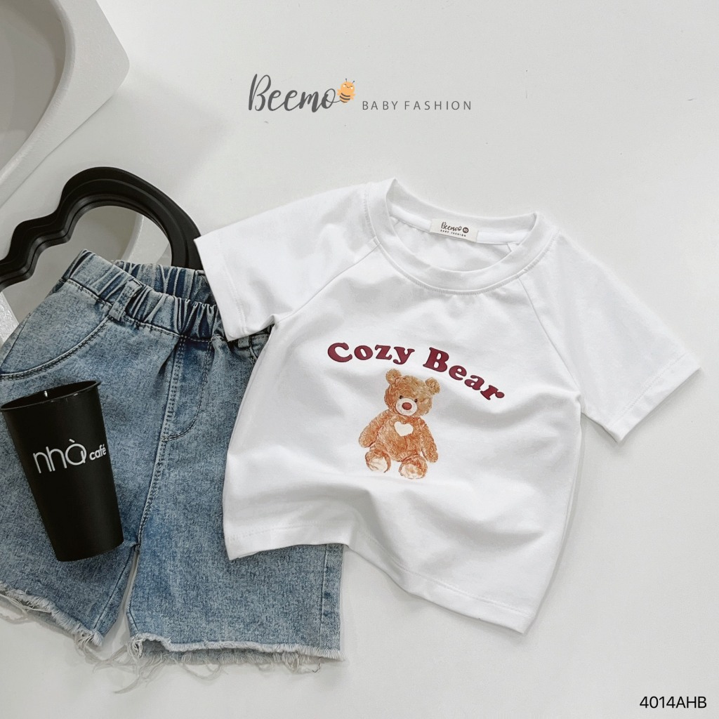 Áo phông unisex in hoạ tiết cho bé, áo thun cổ tròn unisex bé trai bé gái cotton mềm mát