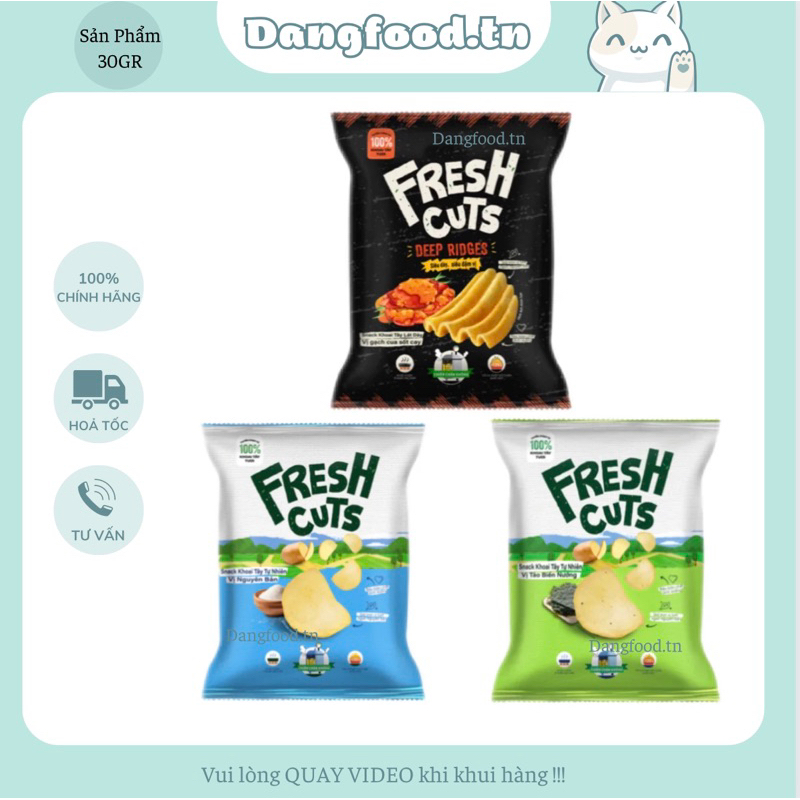 Snack Khoai Tây Oishi FRESH CUTS 30gr 100 Khoai Tây Tươi Hàng