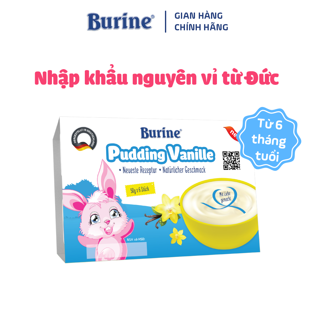 Ảnh Combo 3 vỉ Pudding Ăn Dặm Burine Dành Cho Bé Từ 6 Tháng Tuổi, Bổ Sung Năng Lượng 1