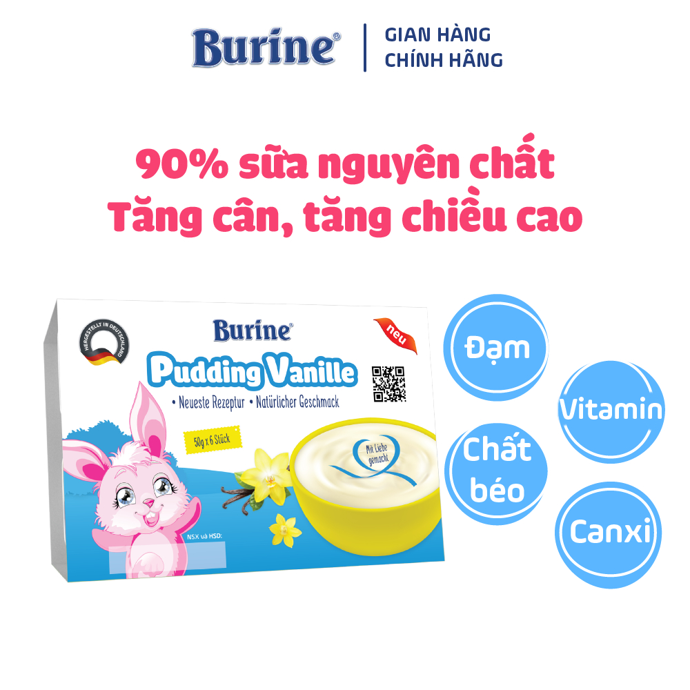 Ảnh Combo 2 vỉ Pudding Ăn Dặm Burine Dành Cho Bé Từ 6 Tháng Tuổi, Bổ Sung Năng Lượng 1