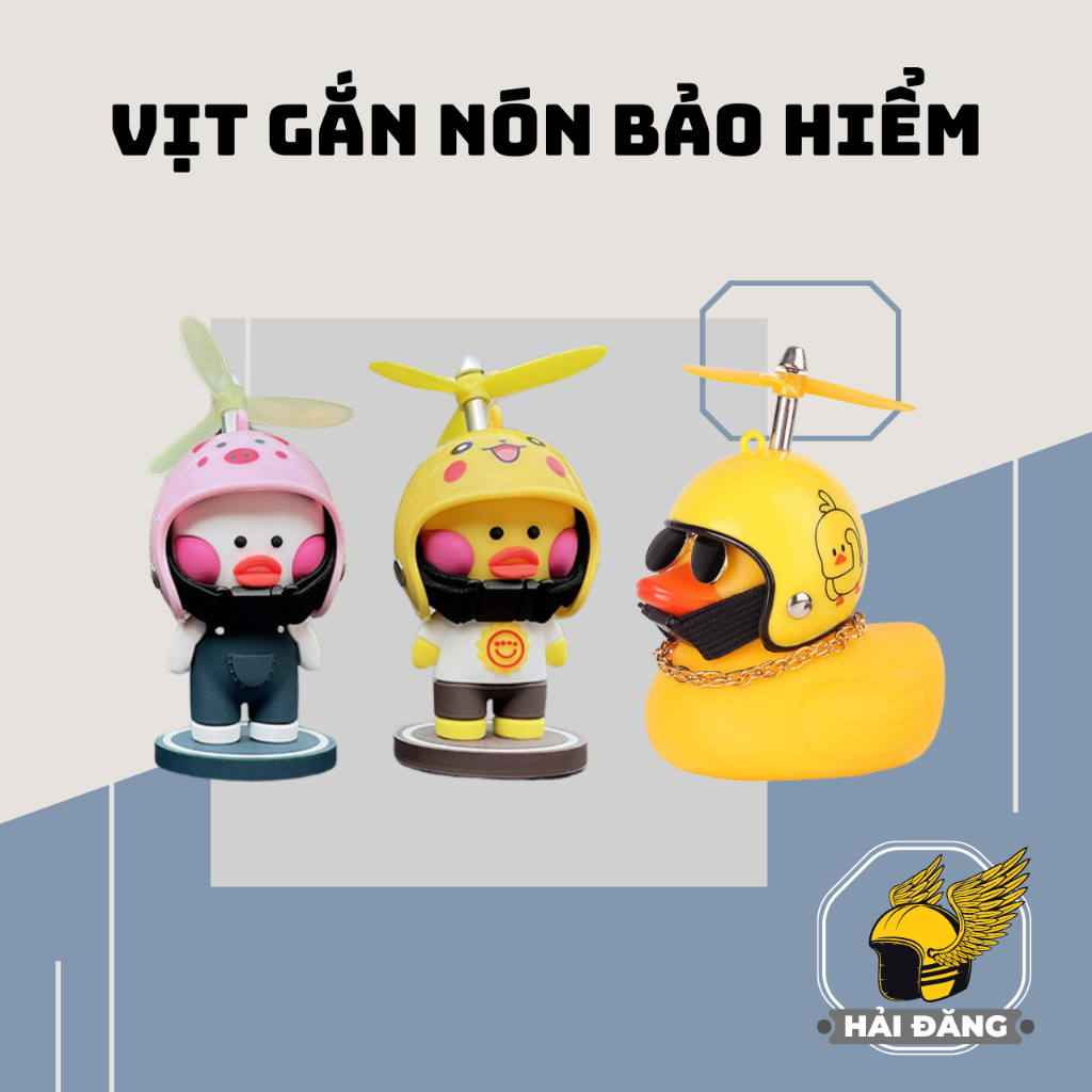 Vịt vô tri gắn mũ bảo hiểm Napoli siêu cute, trang trí xe ô tô, xe máy ...