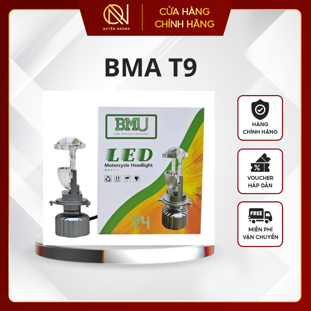 BÓNG ĐÈN PHA LED BI CẦU LAZER CẮT SÁNG CHỐNG CHÓI T4=T9 BMA | Shopee ...