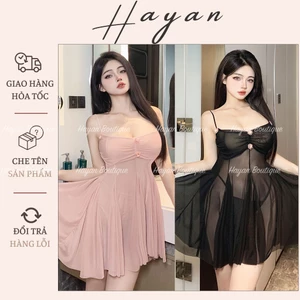 HT169 Váy ngủ sexy ren xuyên thấu quyến rũ, đầm ngủ ren dáng xoè tôn dáng HT169