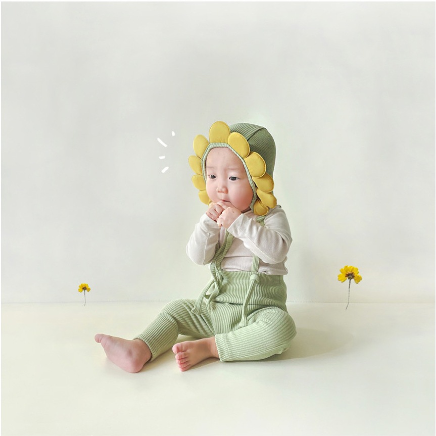 (HÀNG CÓ SẴN) Set QUẦN YẾM HOA cover kèm mũ hàng quảng châu cho em bé Hàn Quốc 4-11kg dễ thương cute Cho Bé ...