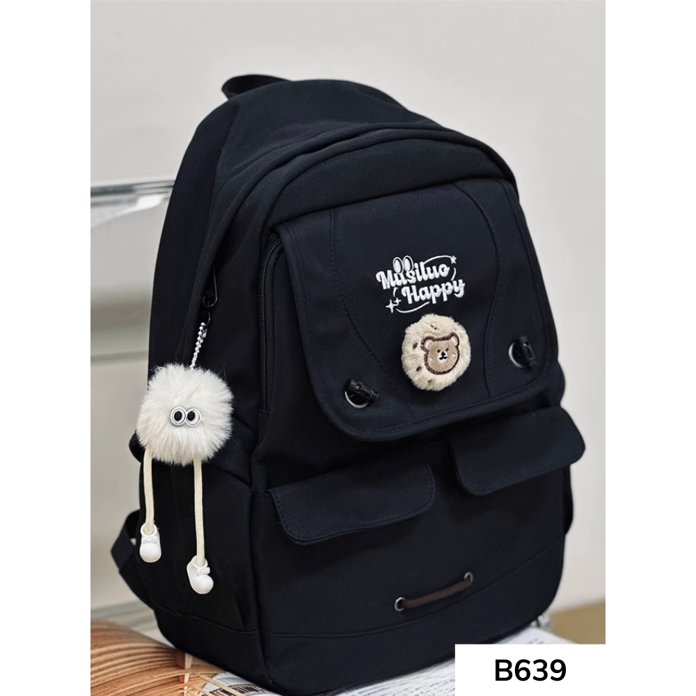 Balo đi học thời trang, cá tính phong cách unisex dành cho nam và nữ MUSILUO HAPPY B639