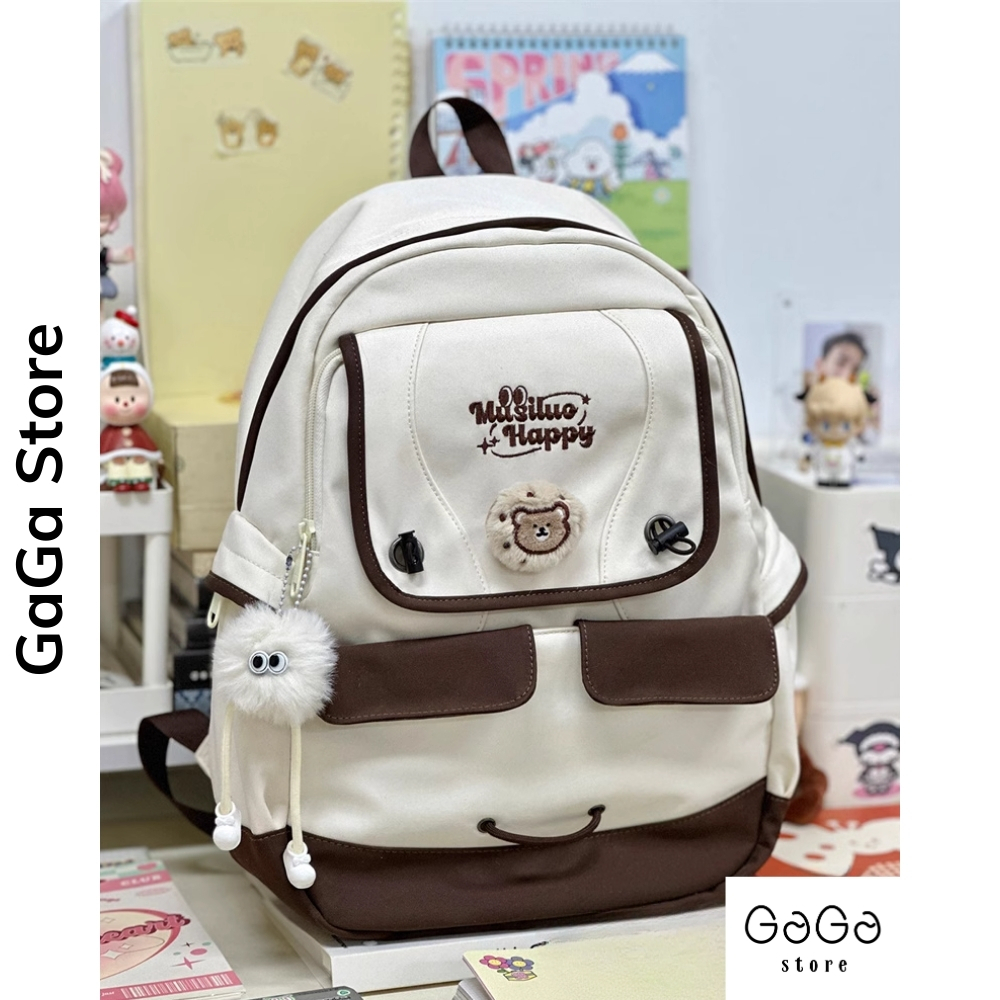 Balo đi học thời trang, cá tính phong cách unisex dành cho nam và nữ MUSILUO HAPPY B639