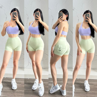 Quần Đùi Tập Thể Thao Box Short Onfit Quần Túi Hộp Mông Co Giãn 4 Chiều Cho Nữ Tập Gym Yoga Thể Thao QUS24003