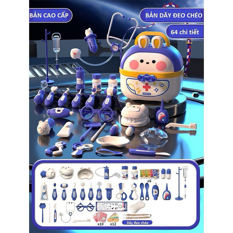 Đồ Chơi Bác Sĩ Thỏ 62 Chi Tiết Loại To Nhập Vai Cao Cấp Hộp Bác Sĩ Thỏ Cho Bé Bộ Đồ Chơi Nhập Vai-Đồ Chơi Cho Bé PUKAPI