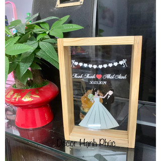 Tranh rót cát hợp hôn theo yêu cầu đã bao gồm cát