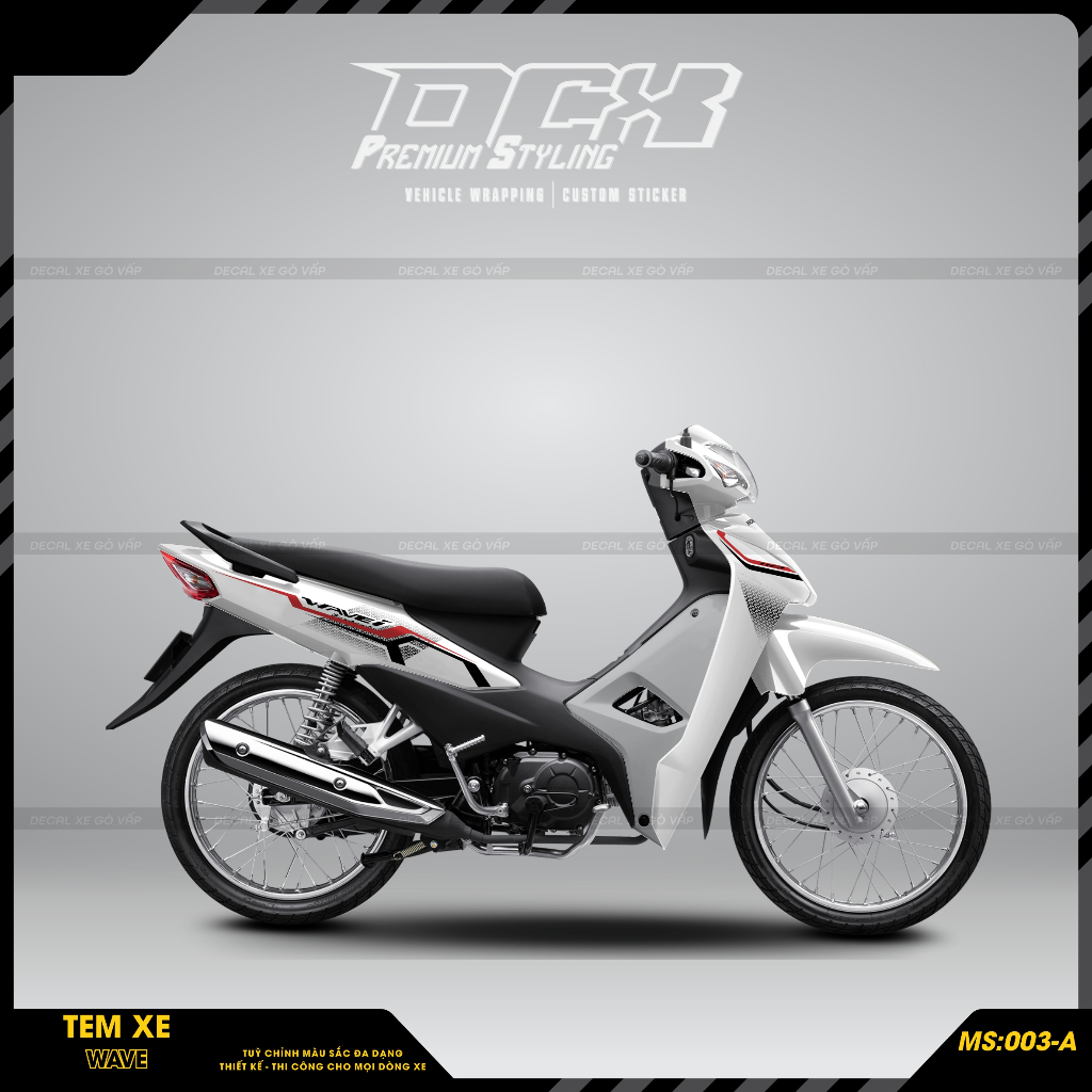 Tem Rời Dán Xe Wave Alpha 110 | Chất Liệu PVC 3 Lớp , Không Thấm Nước ...