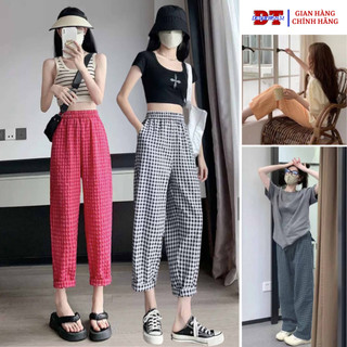 [🔥 GIẢM MẠNH 🔥] Quần baggy kẻ KARO ống rộng Phối Viền nữ nam có đủ size dáng rộng ống suông cạp cao full 5 màu - DTB SSL