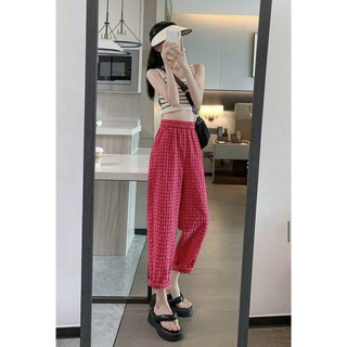 [🔥 GIẢM MẠNH 🔥] Quần baggy kẻ KARO ống rộng Phối Viền nữ nam có đủ size dáng rộng ống suông cạp cao full 5 màu - DTB SSL