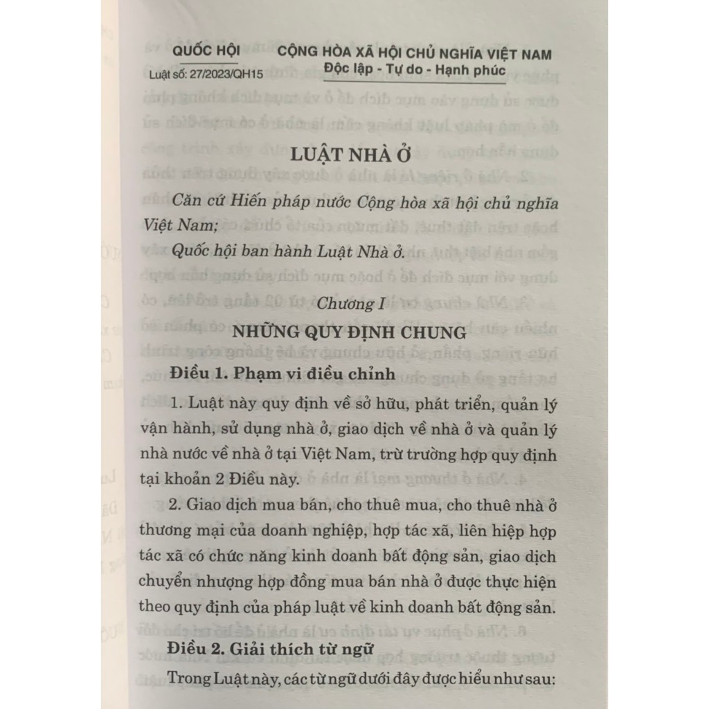 Ảnh Sách - Luật nhà ở (số 27/2023/QH15, có hiệu lực ngày 1.1.2025) 2