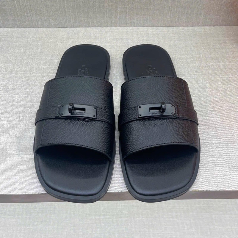 ⚡️[Hight Quality] Dép Quai Ngang HM Sừng Trâu Gabriel Sandal - Da Sần Phối Tag Đen Cao Cấp - Hàng Loại 1 Full Box