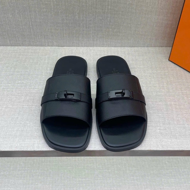 ⚡️[Hight Quality] Dép Quai Ngang HM Sừng Trâu Gabriel Sandal - Da Sần Phối Tag Đen Cao Cấp - Hàng Loại 1 Full Box