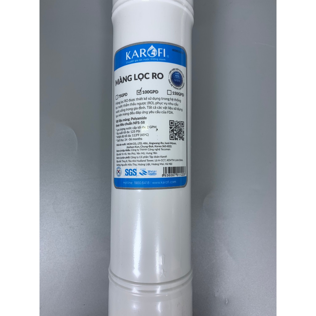 Combo 10 Lõi Lọc Karofi Sử Dụng 12CTO3 Livotec (Lõi 2 Lưới), Màng RO 100GPD Membrane Hàn Và Bộ Chức Năng Smax HP 6.2
