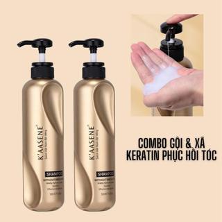 Dầu Gội  Dầu Xả - Keratin Collagen Dưỡng Tóc Hấp Lụa K’AASENE 500ml