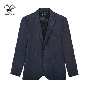 Beverly Hills Polo Club-Áo Blazer 2 Lớp Nam Slim Fit Đen Trơn-BZMSLS23V009