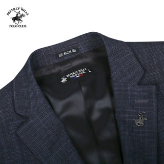 Beverly Hills Polo Club-Áo Blazer 2 Lớp Nam Slim Fit Đen Trơn-BZMSLS23V009