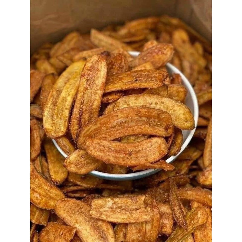 500Gr Chuối Sấy Mè Gừng Thơm Ngon, Giòn Tan, Đóng Túi Zip Sạch Sẽ