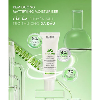 (Hàng Công Ty) Kem Dưỡng Kiềm Dầu Babe Stop AKN Mattifying Moisturiser Cho Da Dầu Mụn 50ml Duduhouse