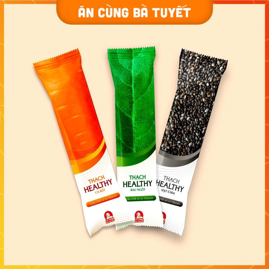 Combo 3 túi THẠCH RAU CỦ - ĂN CÙNG BÀ TUYẾT- Đồ ăn vặt VIỆT NAM