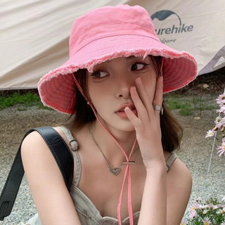 Mũ bucket tua rua HAZIN vải mềm mịn, nón tai bèo cao bồi vành rộng có dây quai điều chỉnh phong cách Hàn Quốc
