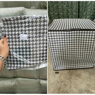 Túi Đựng Chăn Màn Quần Áo 100L (LOẠI 1) DẦY . Túi Đựng Quần Áo Gối Mền 100L Có Nắp Dây Kéo 2 Chiều KẺ SỌC CARO 100L