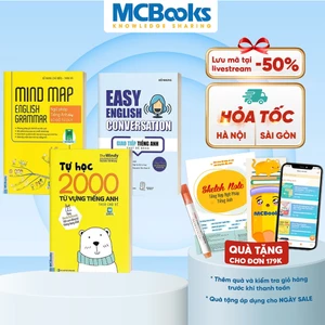 Sách - Combo Mindmap English Grammar, Easy English Conversation Tặng Tự Học 2000 Từ Vựng Tiếng Anh Cơ Bản -Kèm Khóa Học