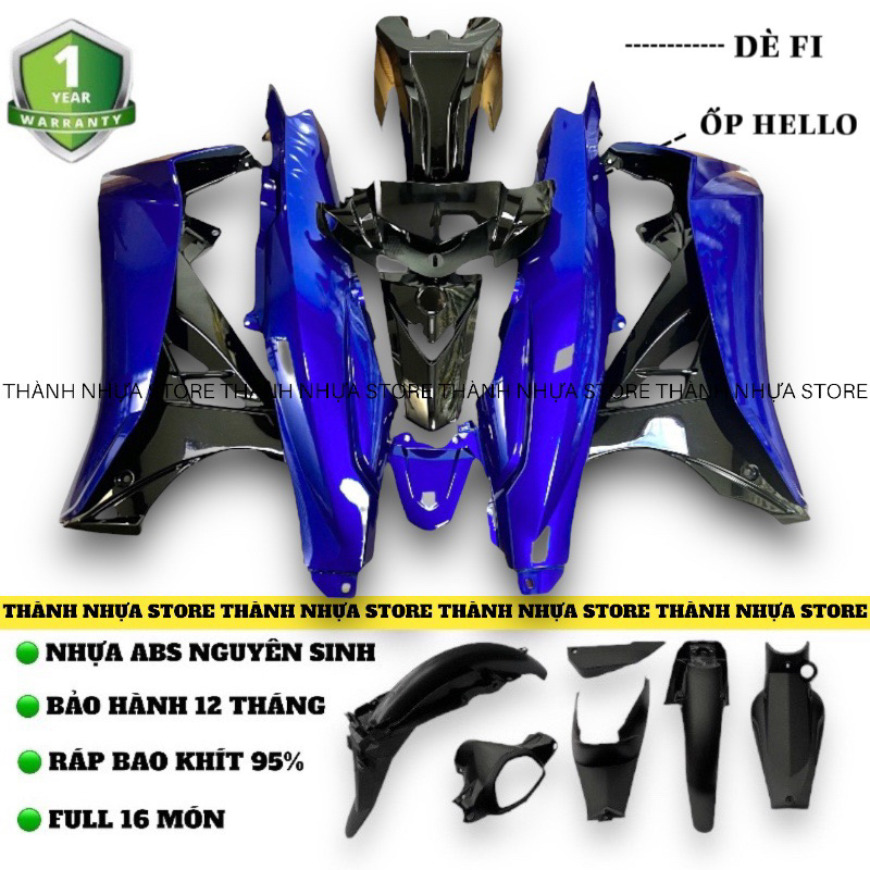 [NEW] Dàn áo Sirius Xanh Dương GP phối Đen Ốp Sihello Dè Fi (Xem mô tả)