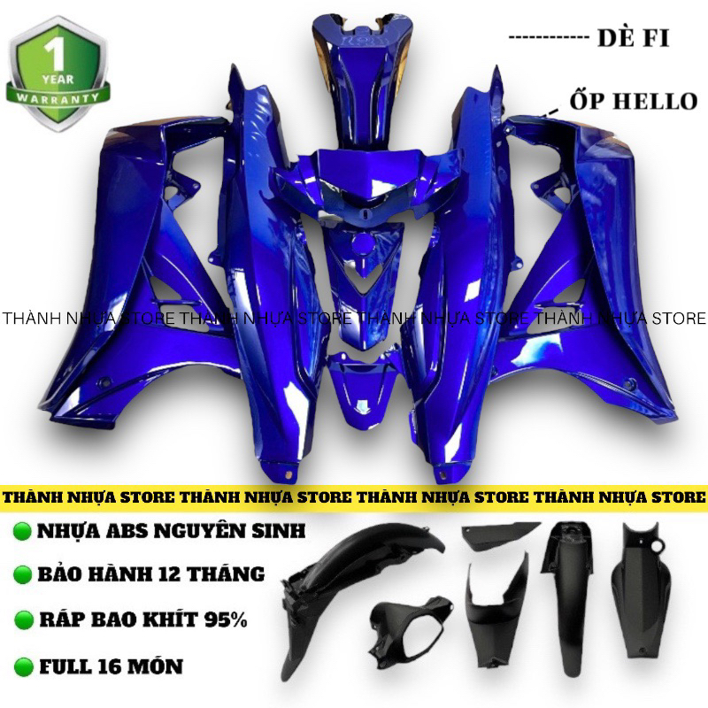[NEW] Dàn áo Sirius Xanh Dương GP phối Đen Ốp Sihello Dè Fi (Xem mô tả)
