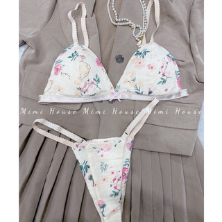 Set bộ đồ lót hoa lá muslin - hàng handmade