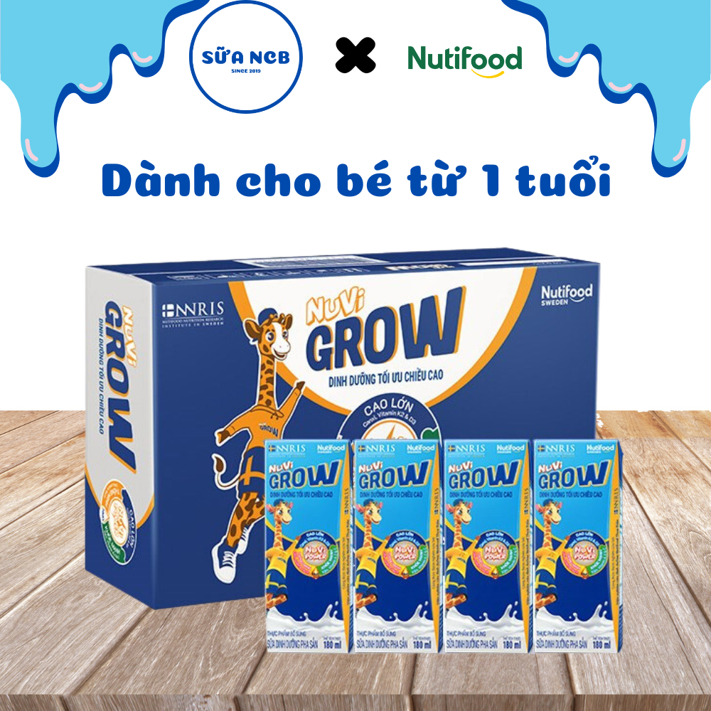 Sữa pha sẵn Nuvi Grow NutiFood - Thùng 48 Hộp 110ml, 180ml - Phát triển ...