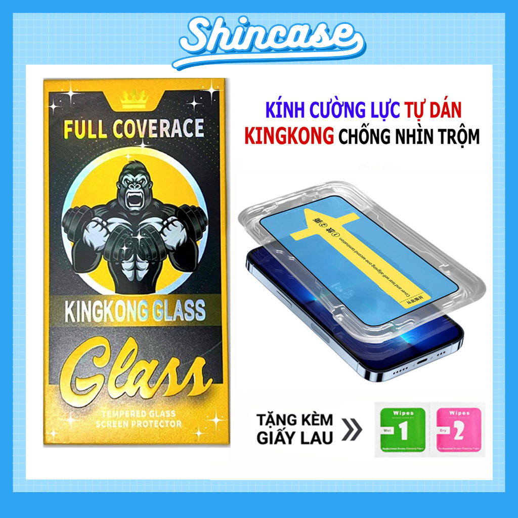 (16.900Đ) Kính cường lực iphone tự dán KINGKONG GLASS chống nhìn trộm