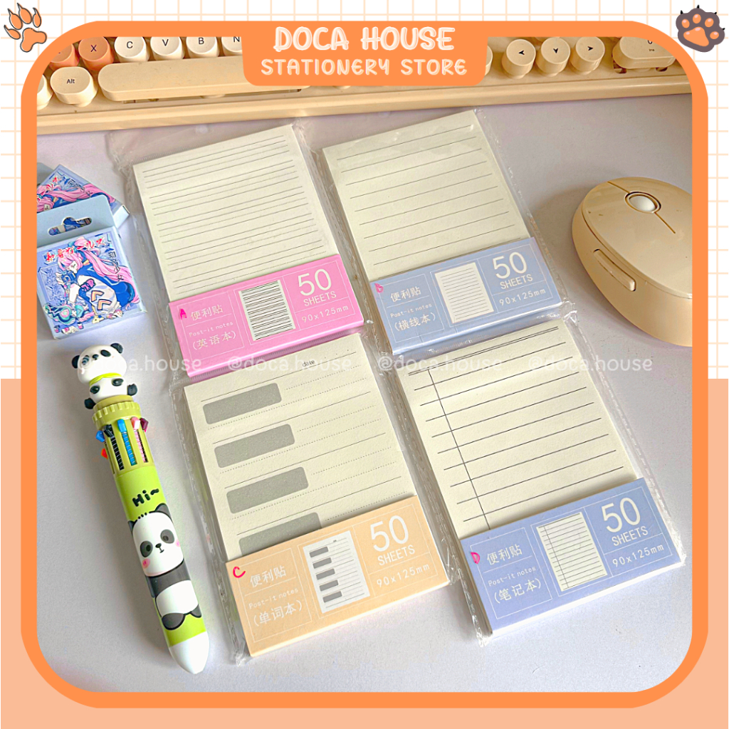 Tập 50 Tờ Giấy Note Có Keo Dán Sticky Note Đơn Giản Ghi Chú Thông Tin ...