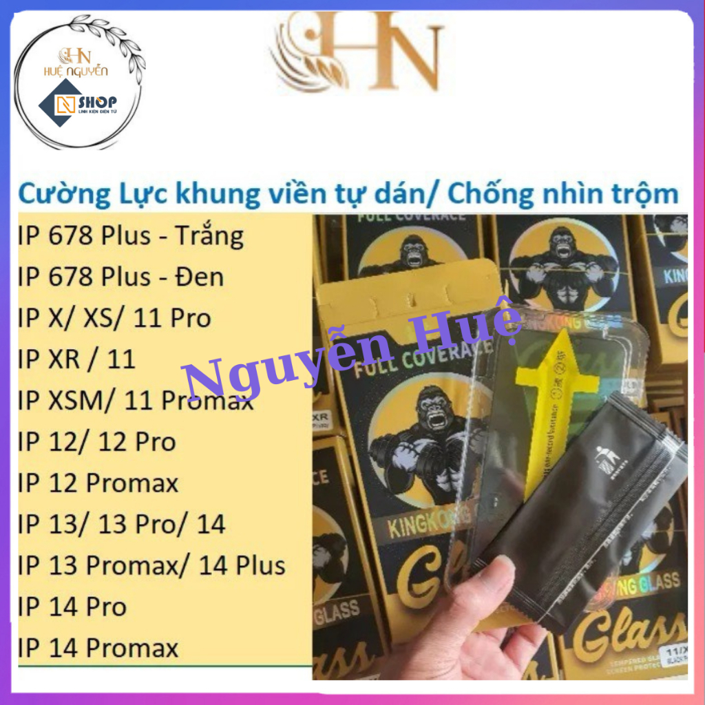 Kính cường lực iphone tự dán KINGKONG  chống nhìn trộm cho ip 7P/8P/X/Xsmax/11/11promax/...13promax