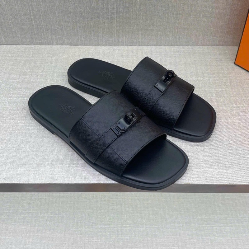 ⚡️[Hight Quality] Dép Quai Ngang HM Sừng Trâu Gabriel Sandal - Da Sần Phối Tag Đen Cao Cấp - Hàng Loại 1 Full Box