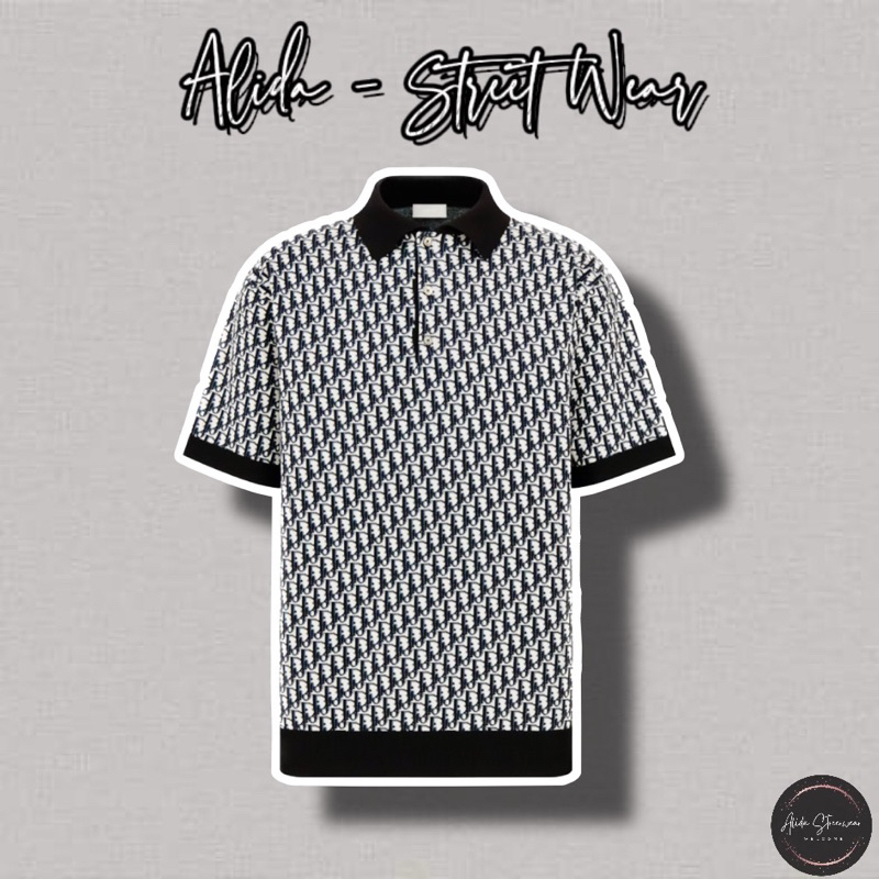 ⚡️[Hight Quality] Áo PoLo Nam Di. Oblique Jacquard - Điểm Nhấn Họa Tiết Monogram Dệt Kim Cao Cấp - QCCC Loại 1