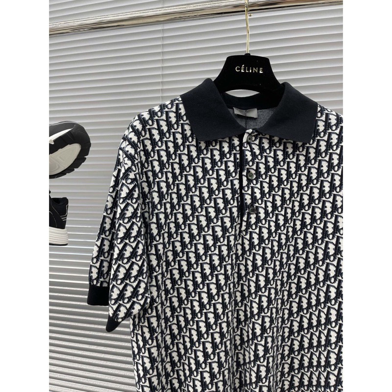 ⚡️[Hight Quality] Áo PoLo Nam Di. Oblique Jacquard - Điểm Nhấn Họa Tiết Monogram Dệt Kim Cao Cấp - QCCC Loại 1