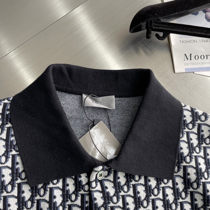 ⚡️[Hight Quality] Áo PoLo Nam Di. Oblique Jacquard - Điểm Nhấn Họa Tiết Monogram Dệt Kim Cao Cấp - QCCC Loại 1