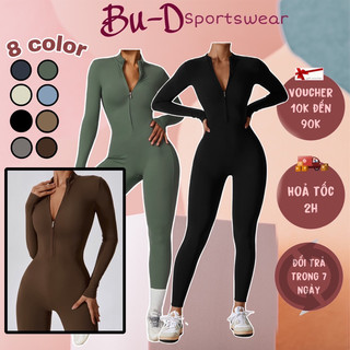 Bộ Đồ Tập Gym, Yoga Thể Thao Nữ Mẫu Jumpsuits Tay Dài Quần Dài Chất Poly Cao Cấp (mã suit306)