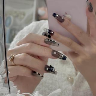 NANTY Nailbox thiết kế thạch đen đính chram M202