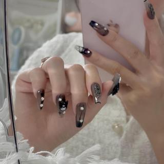 NANTY Nailbox thiết kế thạch đen đính chram M202