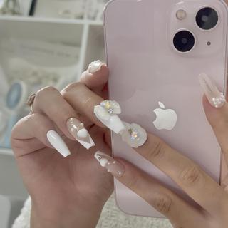 NANTY Nailbox thiết kế ombre xanh lá đính chram M204