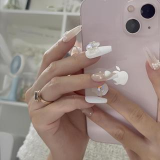 NANTY Nailbox thiết kế ombre xanh lá đính chram M204
