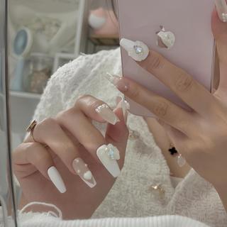 NANTY Nailbox thiết kế ombre xanh lá đính chram M204