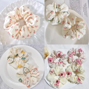 Scrunchies buộc tóc Muslin cao cấp họa tiết dễ thương hot trend